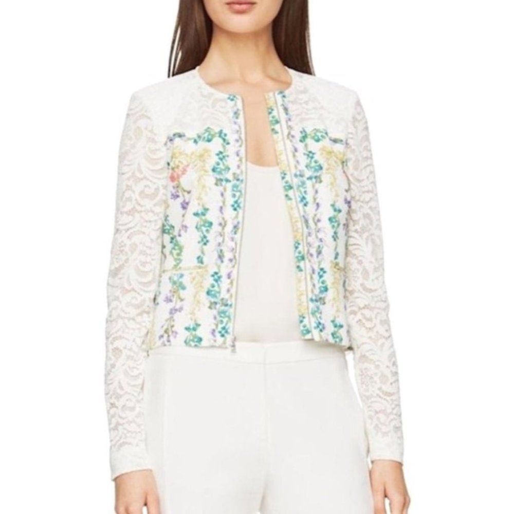 NEW‎ BCBGMaxAzria Floral Lace Jacket Large